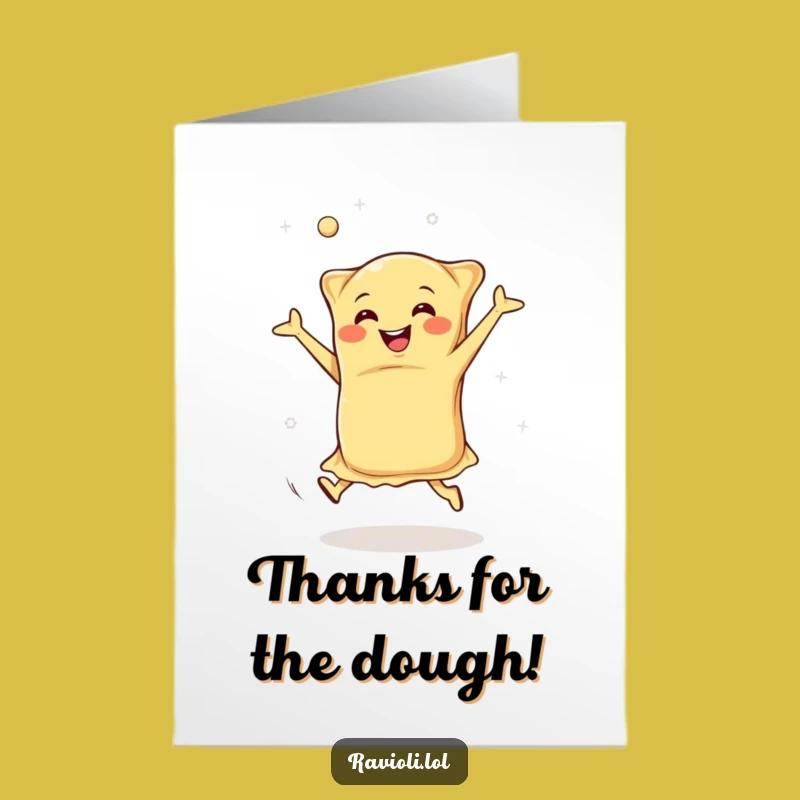Free Printable Thank You Card: Energetic Ravioli, Grateful Downloadable Gift for Appreciation