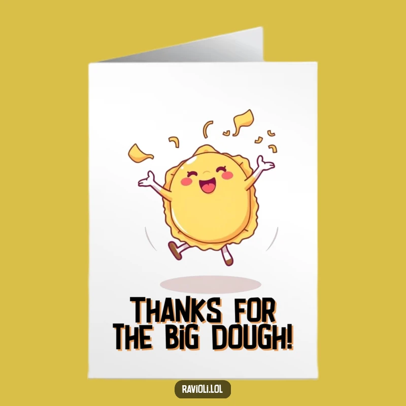 Free Printable Thank You Card: Funny Ravioli Cartwheel - Express Gratitude Humorously