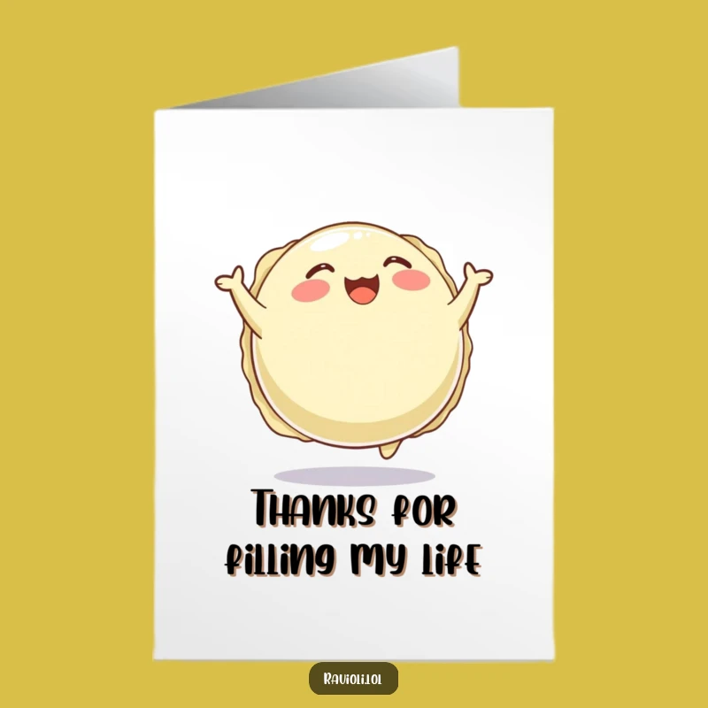 Free Printable Thank You Card: Happy Ravioli Bounce Funny Downloadable Gift