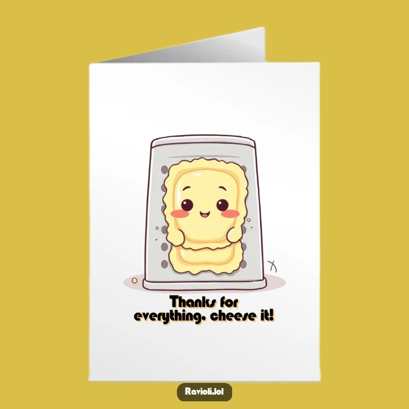 Free Printable Thank You Card: Ravioli Peeking, A Grate Thank You Downloadable Gift!