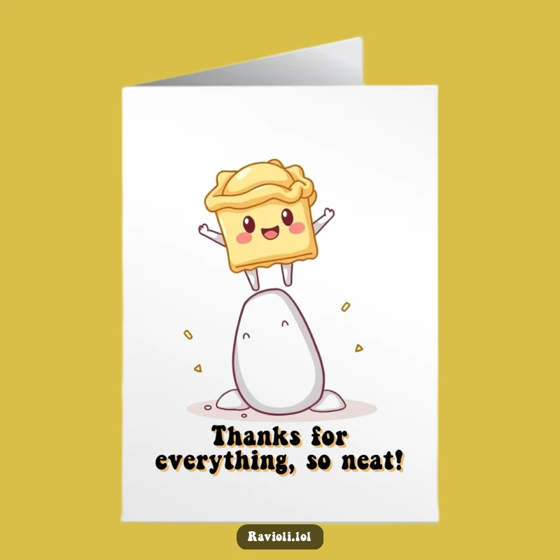 Free Printable Thank You Card: Ravioli Salt Shaker Balance - Grateful Downloadable Humor!