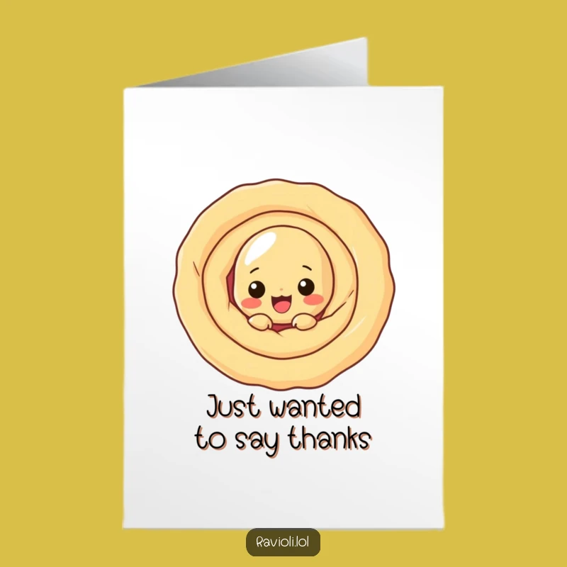 Peek-a-boo Ravioli Thank You Card Free Printable: Hidden Pasta Downloadable Gratitude