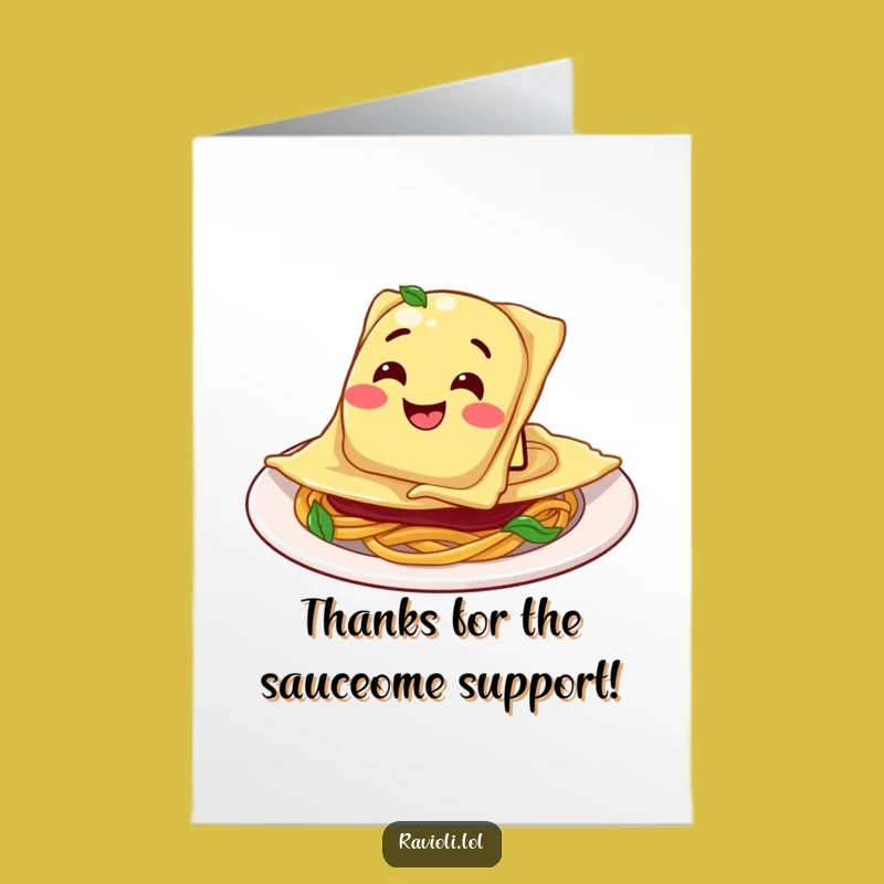 Thank You Free Printable Card: Ravioli's Grinning Slide Downloadable Gratitude