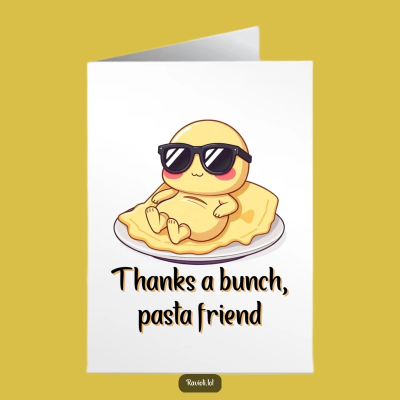 Free Printable Ravioli Thank You Card: Funny Foodie Gratitude, Downloadable Gift