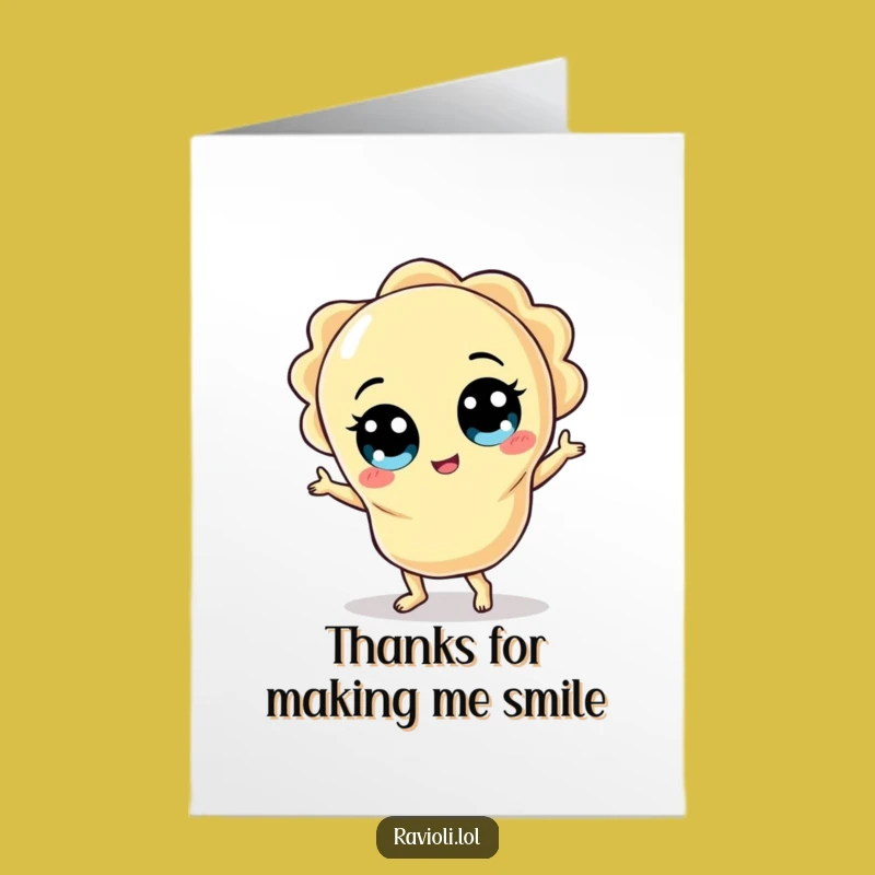 Free Printable Silly Ravioli Thank You Card: Funny Downloadable Gift for Fun Friends