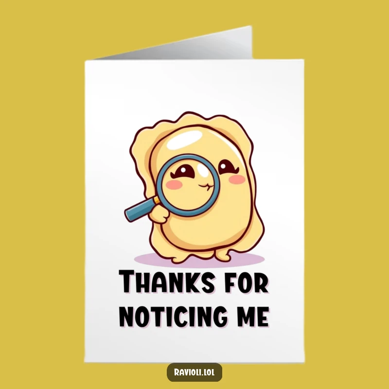Free Printable Funny Ravioli Thank You Card: Detective Pasta, Adorable DIY Downloadable Gift