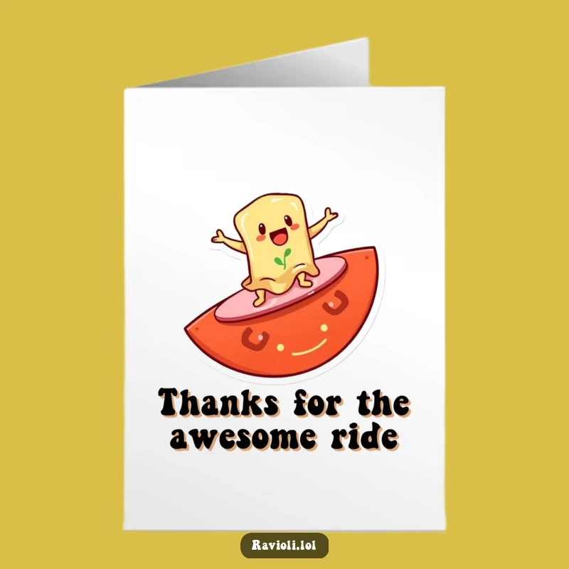 Free Printable Ravioli Thank You Card: Thanks for the Awesome Ride!
