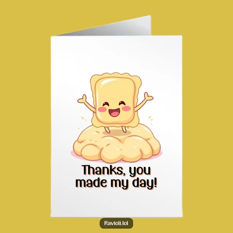 Free Printable Thank You Card: Bouncy Ravioli Gratitude Downloadable