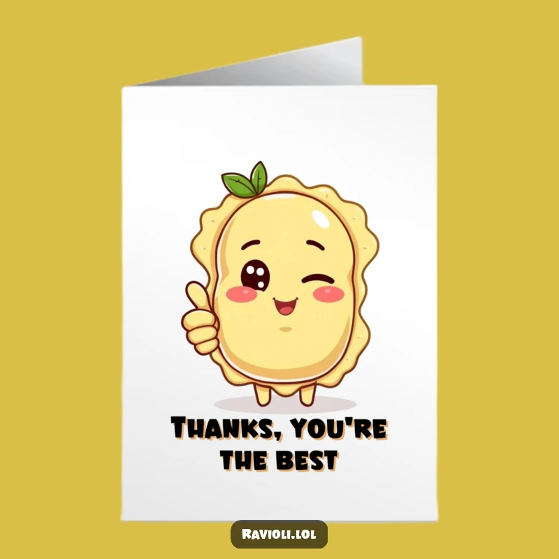 Winking Ravioli Thank You Card Free Printable: Awesome Pasta Downloadable Gift