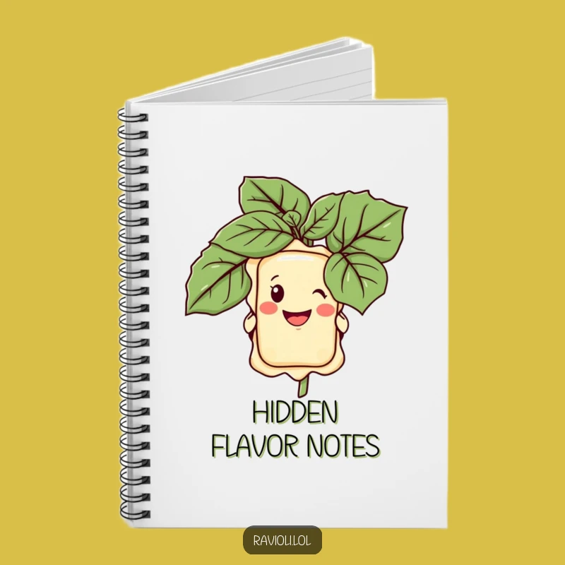 Funny Ravioli Basil Peek Notebook - Journal for Italian Food Lovers