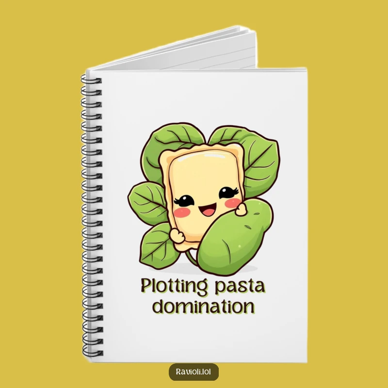 Funny Ravioli Basil Note Taker Notebook - Hilarious Italian Diary Gift