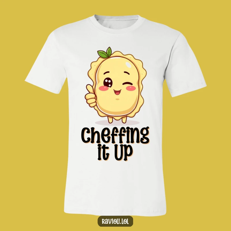 Funny Ravioli Wink Thumbs Up T-Shirt: Cool Cartoon Character Tee Gift