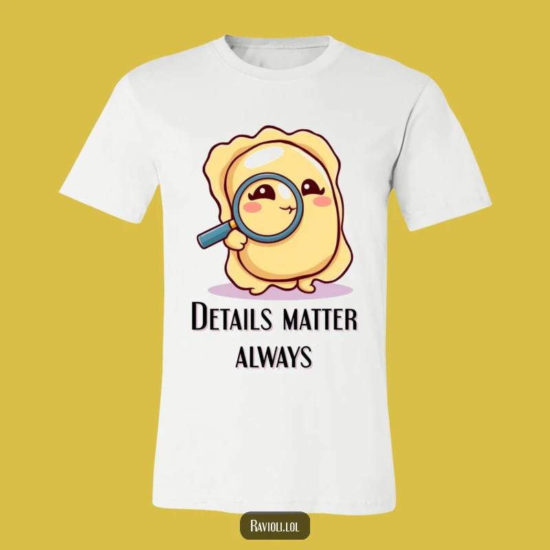 Funny Detective Ravioli T-Shirt: Pasta's Keen Eye, Perfect Funny Gift for Food Enthusiasts