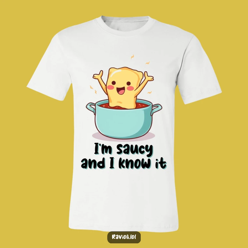 Funny Ravioli Sauce Dive T-Shirt - Comedic Italian Cuisine Tee for Food Lovers