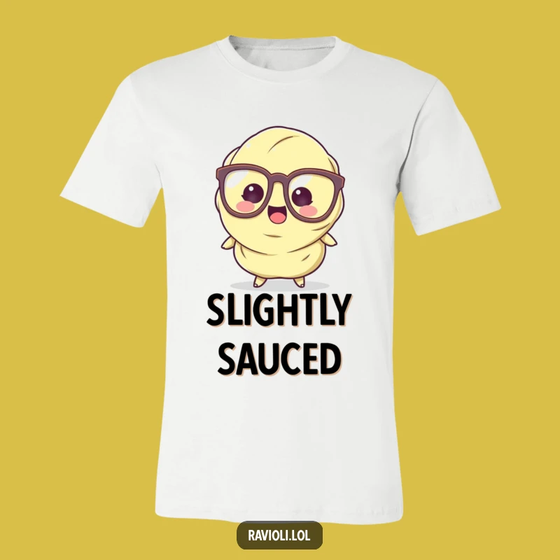 Funny Ravioli T-Shirt: Goofy Glasses Character Tripping, a Hilarious Gift Idea