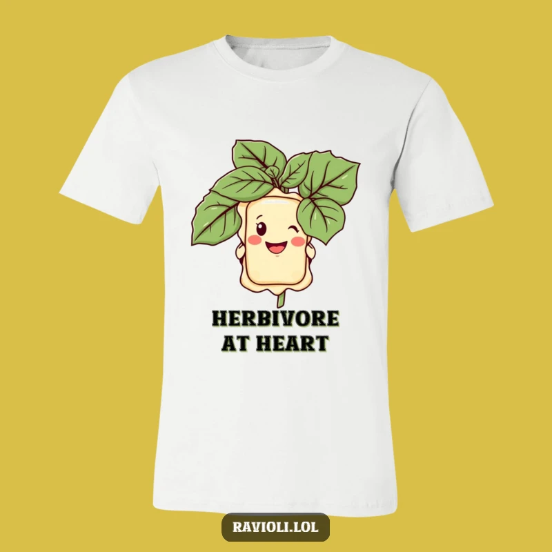 Funny Ravioli Basil Peek T-Shirt - Comedic Italian Comfort Food Tee