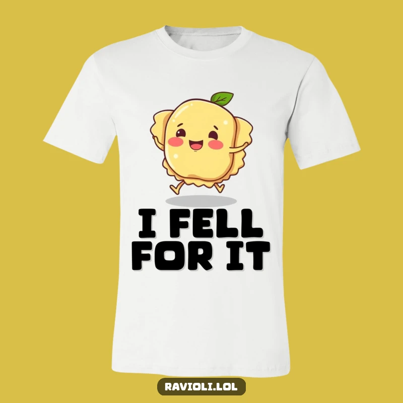 Funny Ravioli T-Shirt: Hilarious Pasta Character Tripping, Perfect Gift for Foodie Fun