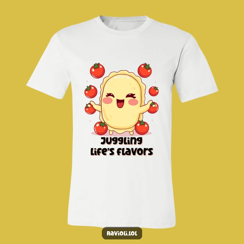 Funny Ravioli Tomato Juggling T-Shirt: A Whimsical Italian Foodie Apparel