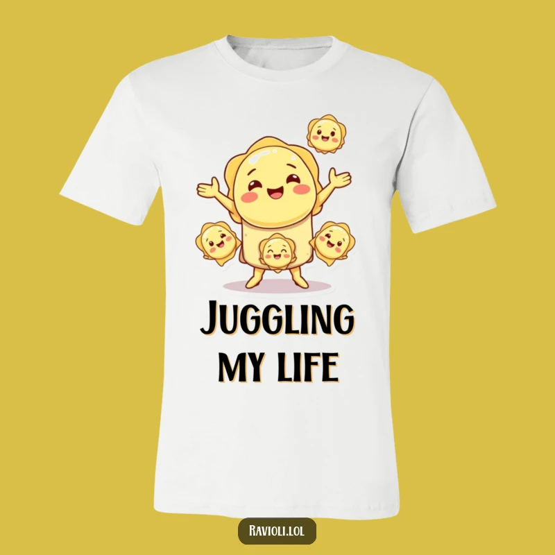 Funny Ravioli Juggling T-Shirt: Pasta Performer, Hilarious Humorous Apparel