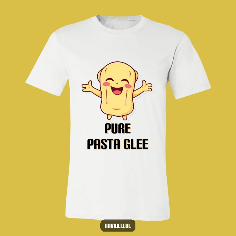 Funny Joyful Ravioli T-Shirt, Arms Wide Laughing, Ideal Happy Gift