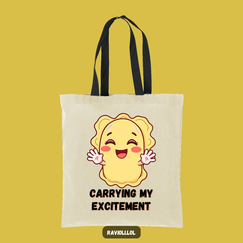 Funny Ravioli Waving Hand Tote Bag: Carry Your Enthusiasm Gift