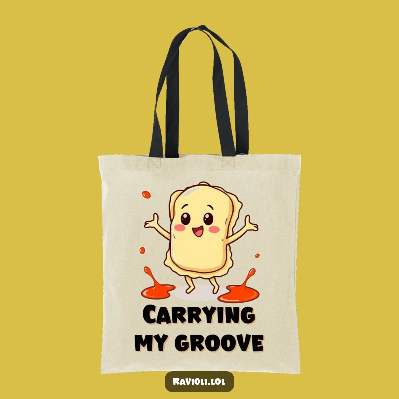 Funny Happy Ravioli Dance Tote Bag - Chic Carryall for Pasta Lovers