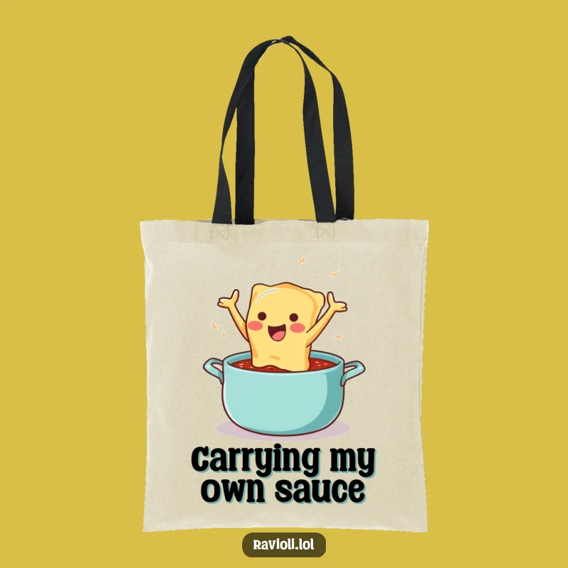 Funny Ravioli Sauce Splash Tote Bag - Chic & Comedic Italian Accessory