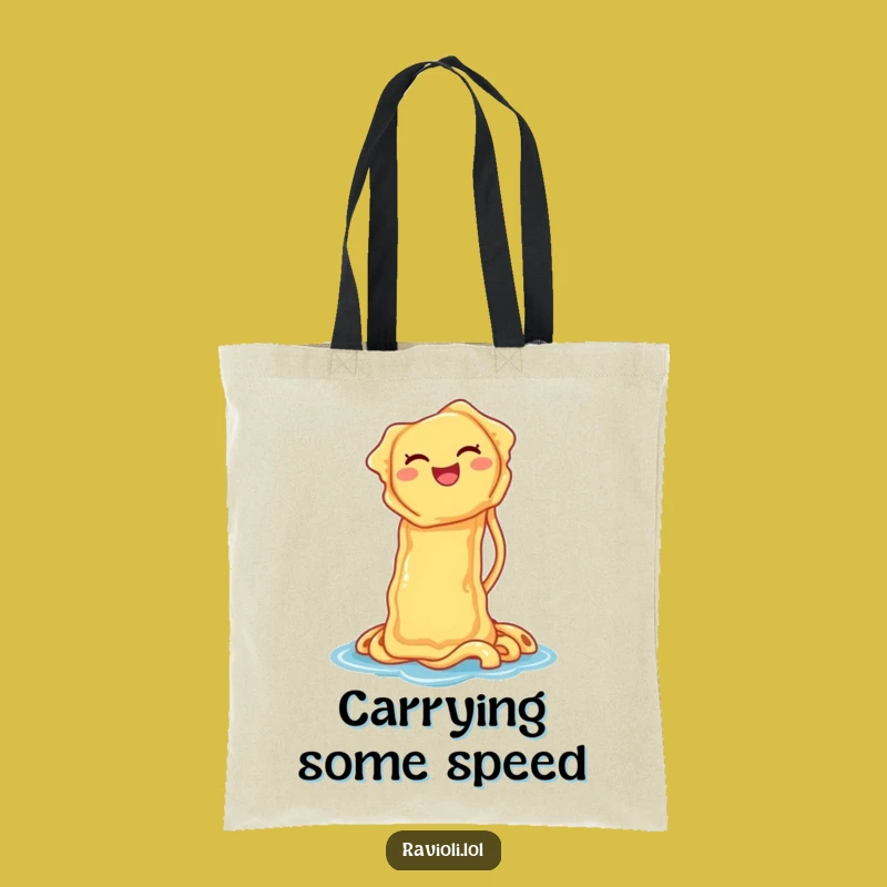 Funny Ravioli Waterslide Tote Bag: Carry Your Fun with Pasta Power